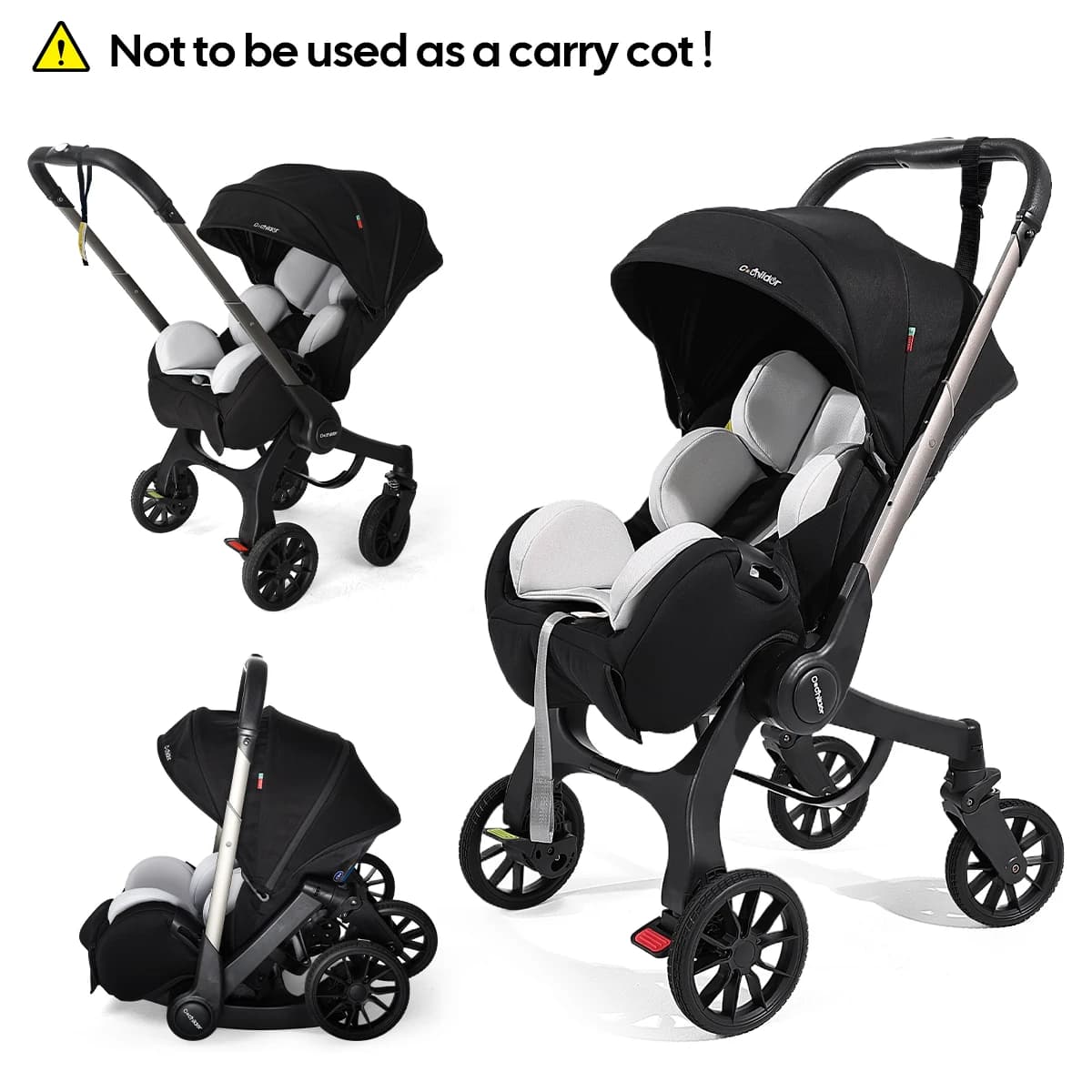 Multi-functional Baby Stroller, Foldable Newborn Stroller, Outdoor Handcart, Adjustable Backrest, Bidirectional Push High View