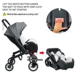 Multi-functional Baby Stroller, Foldable Newborn Stroller, Outdoor Handcart, Adjustable Backrest, Bidirectional Push High View
