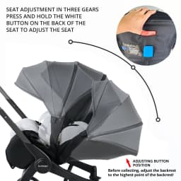 Multi-functional Baby Stroller, Foldable Newborn Stroller, Outdoor Handcart, Adjustable Backrest, Bidirectional Push High View