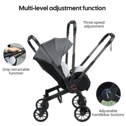 Multi-functional Baby Stroller, Foldable Newborn Stroller, Outdoor Handcart, Adjustable Backrest, Bidirectional Push High View