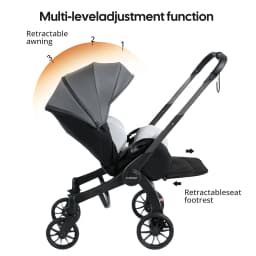 Multi-functional Baby Stroller, Foldable Newborn Stroller, Outdoor Handcart, Adjustable Backrest, Bidirectional Push High View