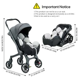 Multi-functional Baby Stroller, Foldable Newborn Stroller, Outdoor Handcart, Adjustable Backrest, Bidirectional Push High View