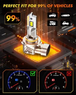 2PCS LED 9012 HIR2 Light Bulbs,90000LM 6500K, 360° Adjustable Quick Install,Real 1:1 Size Direct Replacement 9012 Fog Light Bulb