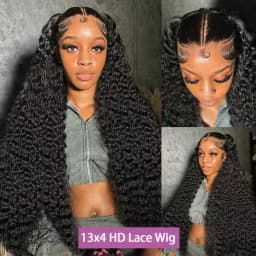 13x4 13x6 HD Lace Deep Curly Wave Frontal Wig Brazilian Jerrly Curly Lace Front Human Hair Wigs For Women 250% Density Hair Wigs
