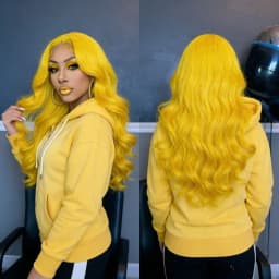 Light Yellow 13x4 HD Lace Frontal Wig Human Hair Body Wave Transparent Lace Wig Yellow Colored Human Hair Wigs 200% for Women