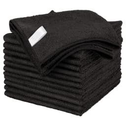 Microfiber Cleaning Cloth Pack of 12, All-Purpose Cleaning Towels, Streak Free Rags, Black 32x32 Cm