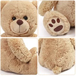 Brown Teddy Bear Stuffed Animals, 12'' Cute Plush Teddy Bear Toy, Plushies for Kids Toddlers Boy Girls Birthday Christmas Gifts