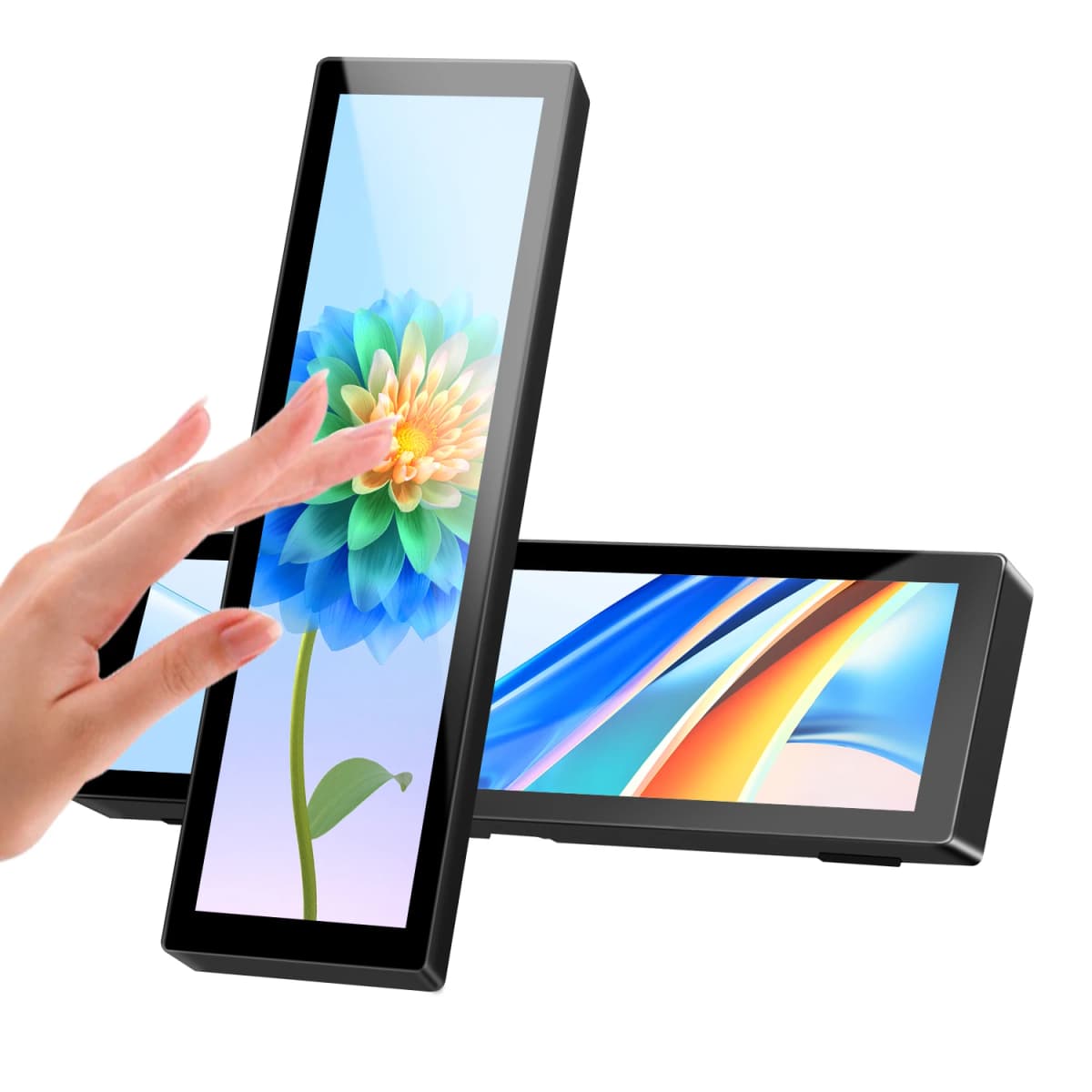 8.8-inch Chassis Secondary Screen 1920*480 Long-shaped LCD Touch Screen with Built-in Stand, AIDA64 Touch Version