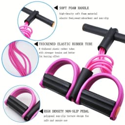 6-Tube Resistance Band, Multi-Functional Elastic Yoga Pull Rope for Arms, Legs, Waist & Abs, Durable Latex Fitness Equipment
