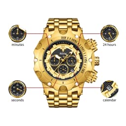 YaLaLuSi Men's Fashion Sport Waterproof Watch Luxury Gold Strap Multifunction Chronograph Wristwatch Free Shipping