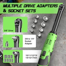 TaskStar 6.3-inch Extended Ratchet Wrench 3/8" Driver Cordless Electric Wrench Car Dismantling Power Tool For DIY Car Mechanic
