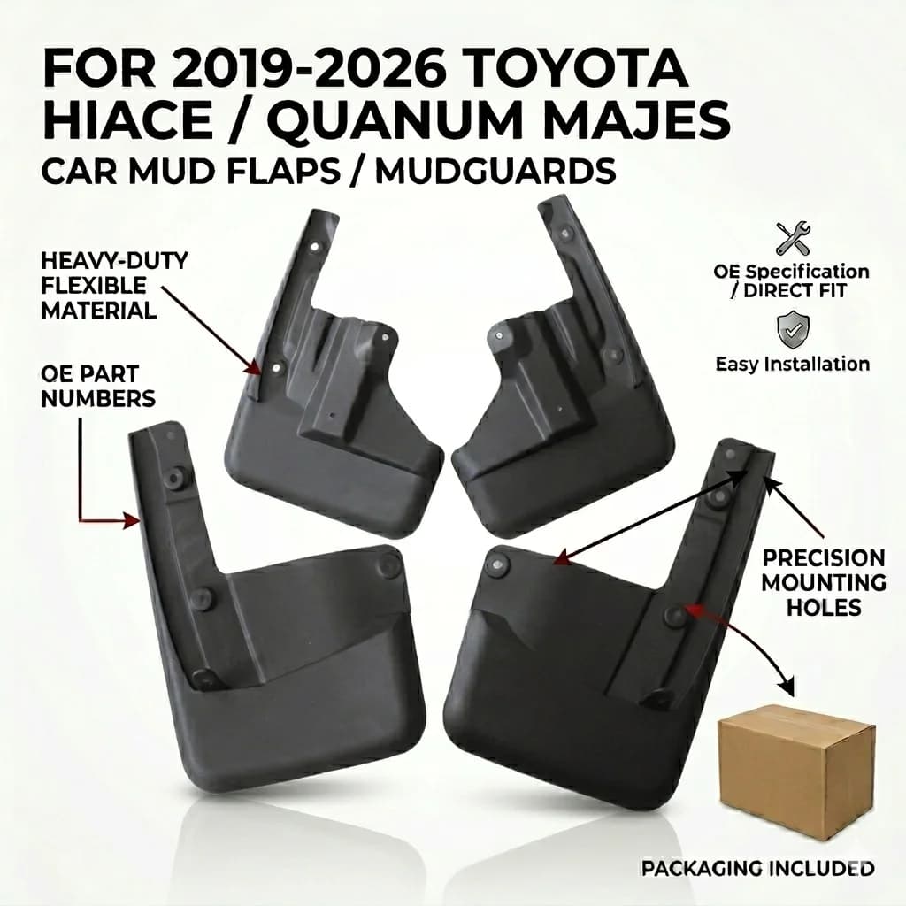 Paitime Mud Flaps for 2019-2026 Toyota Hiace Front Rear Mudguards Splash Guards Fender Flares 4Pcs Set