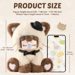 Rolife Plush Blind Box Nanci's Tea Time Kitties Action Figure Collectible Plush Doll Toys Surprise Box Gift for Kids Friends