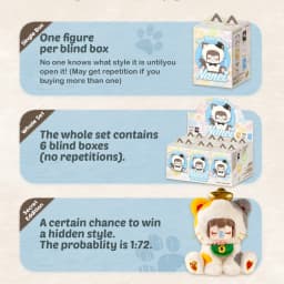 Rolife Plush Blind Box Nanci's Tea Time Kitties Action Figure Collectible Plush Doll Toys Surprise Box Gift for Kids Friends