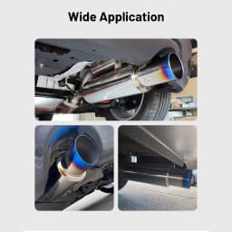 Universal Car Exhaust Pipe Muffler Tail Pipe High Quality Stainless Steel 50 57 63 76MM Inlet 76 101MM Outlet Length 381mm 469mm