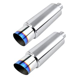 Universal Car Exhaust Pipe Muffler Tail Pipe High Quality Stainless Steel 50 57 63 76MM Inlet 76 101MM Outlet Length 381mm 469mm
