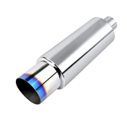 Universal Car Exhaust Pipe Muffler Tail Pipe High Quality Stainless Steel 50 57 63 76MM Inlet 76 101MM Outlet Length 381mm 469mm