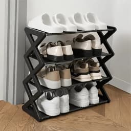 4Layer X-Type Multi Layered and Space Saving Shoe Rack,Solid Color Simple Home Assembly Shoe Rack,Suitable for Porch,Living Room