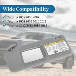 74320-04181-B1 74320-35B50-B0 74310-35C20-B0 2pcs Front Driver & Passenger Side Sun Visor Gray For 2005-2015 Toyota Tacoma