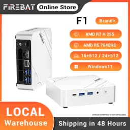 Firebat F1 Gaming Mini Pc Amd Ryzen 7 H255/Amd Ryzen5 7640Hs Lpddr5 16Gb/24Gb Ram M.2 Pcie 512Gb Ssd Wifi6 Bt5.2 Usb4 2500m Lan Windows11 Desktop Computer