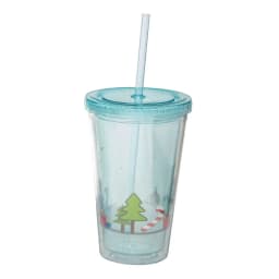 Christmas Acrylic Tumbler With Straw 16oz - 2 Pack