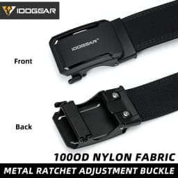 IDOGEAR SPORTS Quick-Adjust Tactical Ratchet Belt | Heavy-Duty 1.75" 1000D Nylon for EDC, CCW & Duty Use 3439