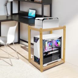 Printer Stand 50*30*68cm Mobile Printer Table 20kg Load Capacity Under Desk Printer Cart for Bathrooms/Hallways/Bedrooms/Offices