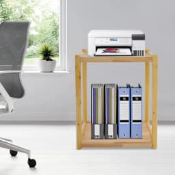 Printer Stand 50*30*68cm Mobile Printer Table 20kg Load Capacity Under Desk Printer Cart for Bathrooms/Hallways/Bedrooms/Offices