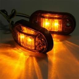 10Pcs Red/Amber Light Side Marker Lights Truck Trailer Turn Signal Light For Car Trucks Van Caravans Super Bright