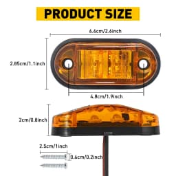 10Pcs Red/Amber Light Side Marker Lights Truck Trailer Turn Signal Light For Car Trucks Van Caravans Super Bright