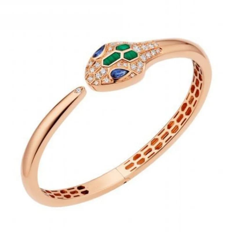 Rose Gold Snake Motif Bangle for Everyday & Evening Wear