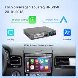 For Volkswagen Touareg RNS850 2010-2018 Wireless CarPlay Interface Android Auto with Voice Control Mirror Link GPS BT Functions