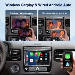 For Volkswagen Touareg RNS850 2010-2018 Wireless CarPlay Interface Android Auto with Voice Control Mirror Link GPS BT Functions