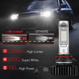 9006/HB4 LED Headlight Bulbs 100W 22000LM 6500K Super Bright IP68 Waterproof Turbo Auto Fog Light Plug And Play 2Pcs