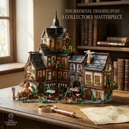 Barweer Medieval Towns Building Blocks Set 3867PCS European Style City Street View Village Architecture Modular Model Kit Construction Bricks Set Assembly Toys for Adults Gifts Home Decoration