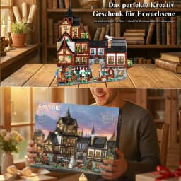 Barweer Medieval Towns Building Blocks Set 3867PCS European Style City Street View Village Architecture Modular Model Kit Construction Bricks Set Assembly Toys for Adults Gifts Home Decoration