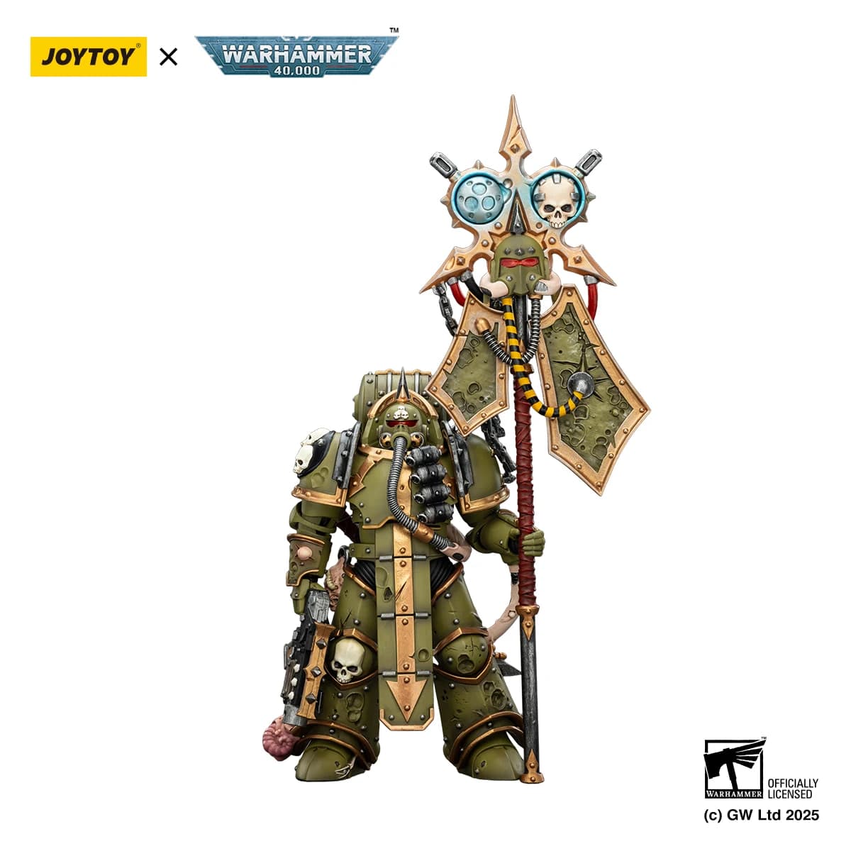 JOYTOY Warhammer 40,000 1/18 Action Figure Death Guard Plague Marine Icon bearer Model