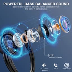 Wireless Earbuds Sports, Bluetooth Headphones 5.3, 4 ENC Noise Cancelling Mic, IP7 Waterproof Headset, 48H Playback.