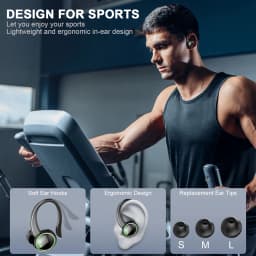 Wireless Earbuds Sports, Bluetooth Headphones 5.3, 4 ENC Noise Cancelling Mic, IP7 Waterproof Headset, 48H Playback.