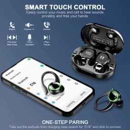 Wireless Earbuds Sports, Bluetooth Headphones 5.3, 4 ENC Noise Cancelling Mic, IP7 Waterproof Headset, 48H Playback.