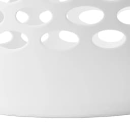Plastic Round Laundry Hamper, White, with Carrying Handles