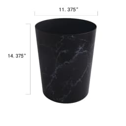 Bathroom Trash Can, 5 Gallon Small Plastic Garbage Bin with No Lid, Black Marble