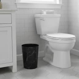 Bathroom Trash Can, 5 Gallon Small Plastic Garbage Bin with No Lid, Black Marble