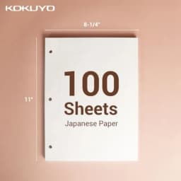 Kokuyo Campus Loose Leaf Paper for 3 Ring Binders, 8-1/4"x11", College Ruled Notebook Paper, 100 Sheets, 70 GSM Japanese Smooth
