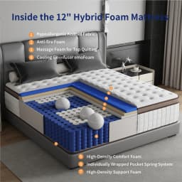 12 Inch 10inch 8inch 14inch Twin Full Queen King Size Multiple Sizes Multilayer Hybrid Mattress Medium Firm Feel Ergonomic Design with Memory Foam And Pocket Spring Styles Available