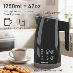 1.25L Electric Kettle Temperature Control, 1200W Fast Boil Electric Tea Kettle, Digital LED Display, 304 Stainless Steel Inner, Auto Shut Off, 2Hour Keep Warm, Hot Water Boiler For Coffee & Tea