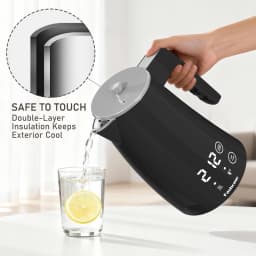 1.25L Electric Kettle Temperature Control, 1200W Fast Boil Electric Tea Kettle, Digital LED Display, 304 Stainless Steel Inner, Auto Shut Off, 2Hour Keep Warm, Hot Water Boiler For Coffee & Tea