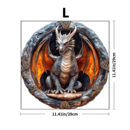 Vintage Stone Circle Dragon Wooden Jigsaw Puzzle, Unique Irregular Animal Shaped Pieces, 5A Advanced Difficulty, Family Stress Relief Game, Framable Wall Art Decor, Fantasy Dragon Lover Birthday Xmas Gift