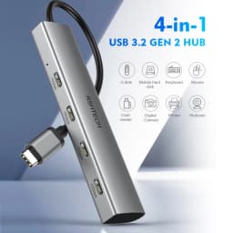 RSHTECH USB C Hub 10Gbps 4-Ports USB-C 3.2 Dongle Ultra Slim Data Hubs Portable Splitter for Laptop MacBook Pro Thunderbolt