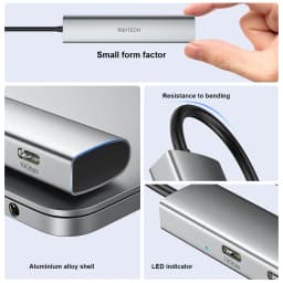 RSHTECH USB C Hub 10Gbps 4-Ports USB-C 3.2 Dongle Ultra Slim Data Hubs Portable Splitter for Laptop MacBook Pro Thunderbolt